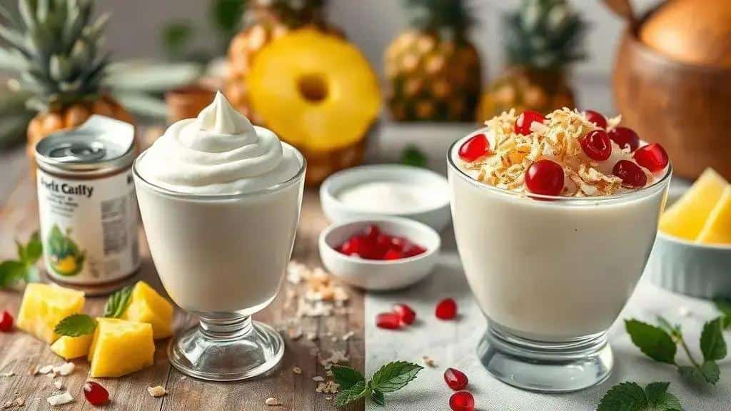 Variações do creme de Papai Noel (versões sem lactose e vegana)
