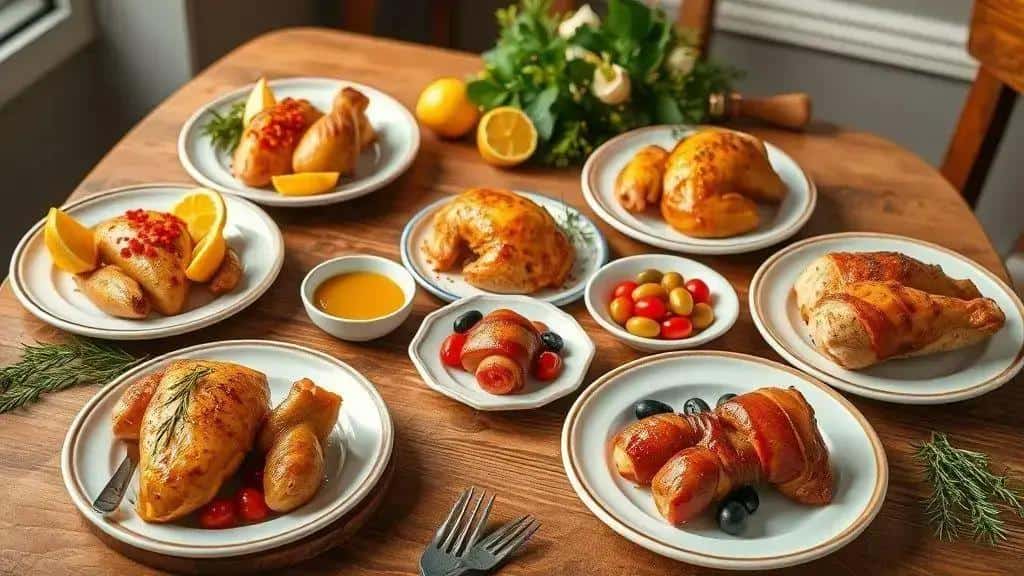 Variações do frango assado com ervas para diferentes gostos