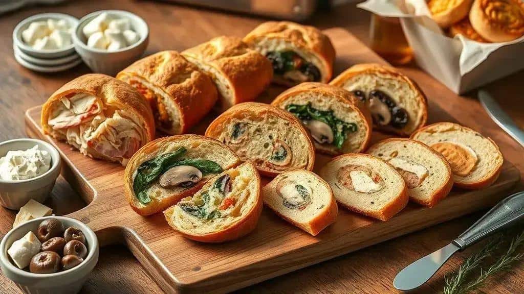 Variações do panetone salgado (opções vegetarianas e com carnes)