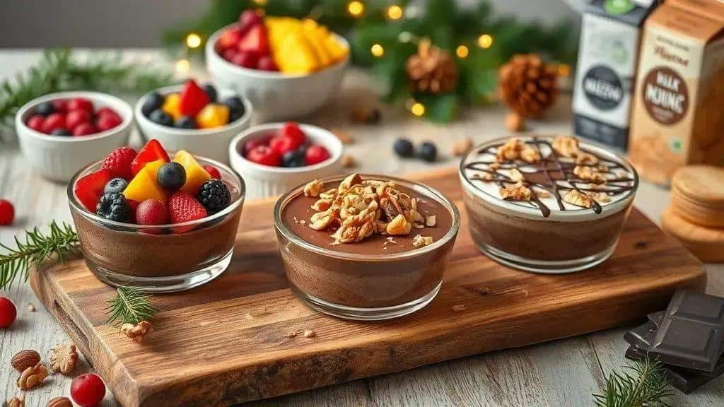 Variações do pavê de Natal de chocolate: frutas, nozes e versões sem lactose