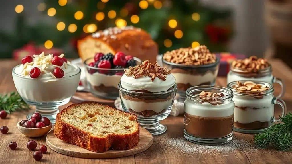 Variações do pavê de panetone com creme branco