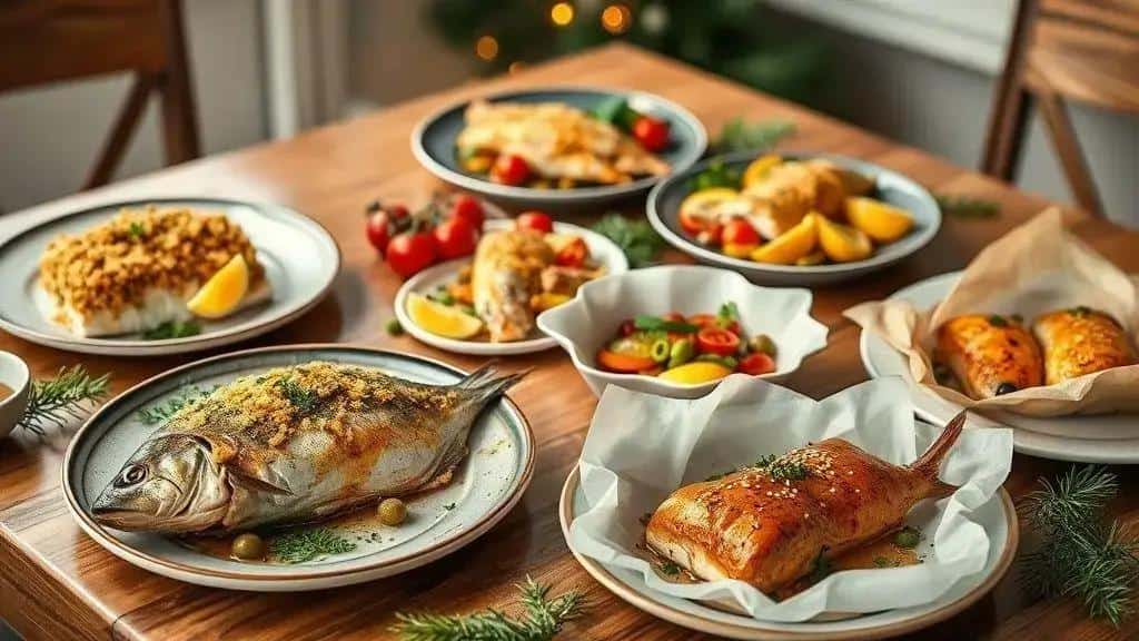 Variações do Peixe Assado ao Forno para Ceia de Natal Variações do Peixe Assado ao Forno para Ceia de Natal