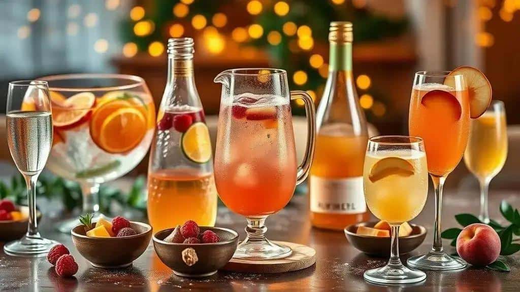 Variações do ponche de frutas com espumante