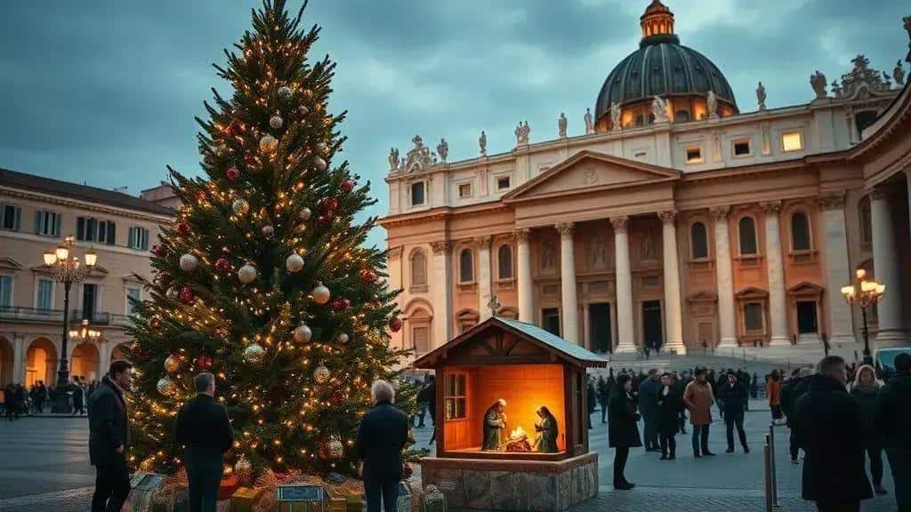 A árvore e o presépio do Vaticano