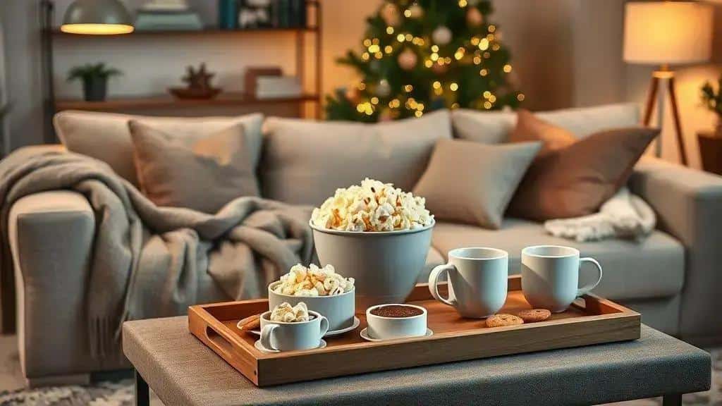Ambiente e petiscos: deixando a sala pronta para a sessão