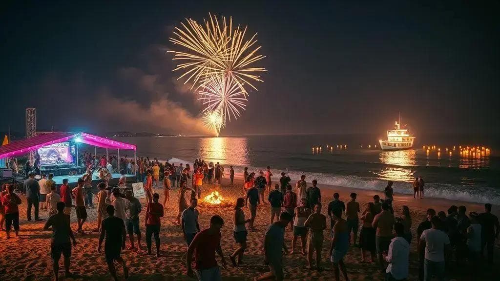 Ano novo nas praias: festas, música e segurança