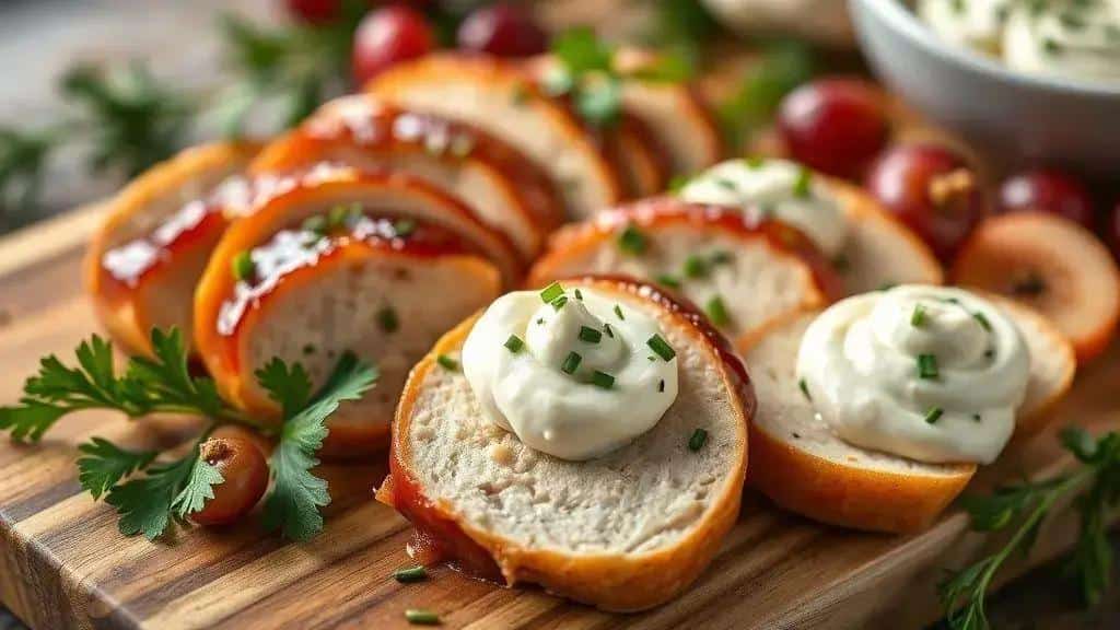 Aperitivo de Tender com Creme de Queijo