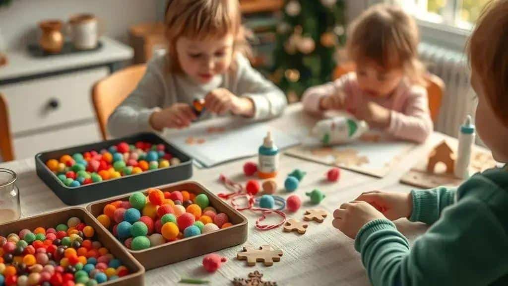 Atividades práticas com quebra-cabeças e enfeites para motricidade fina