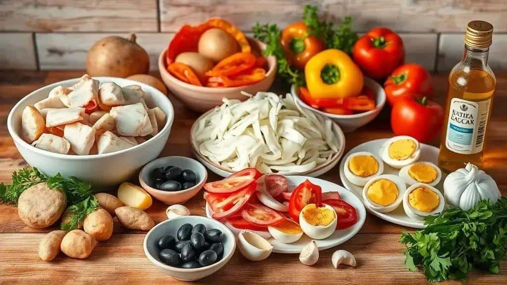 Bacalhoada tradicional — ingredientes da bacalhoada tradicional