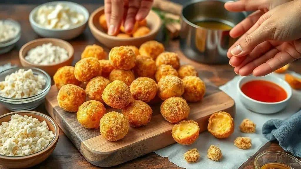 Bolinhas de queijo crocantes — ingredientes, como preparar e variações
