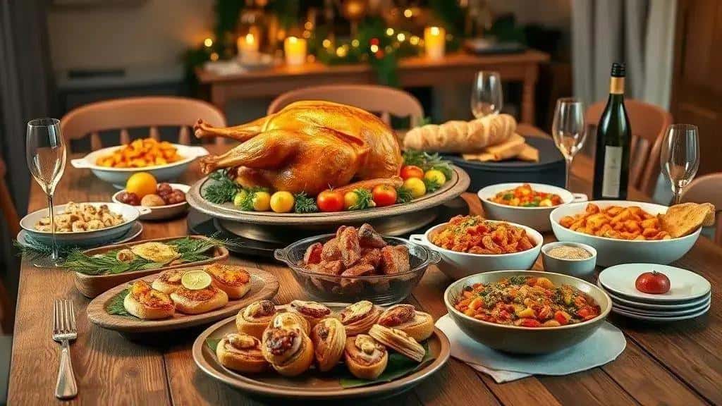 Cardápio equilibrado para 10 pessoas: entradas, pratos e sobremesas