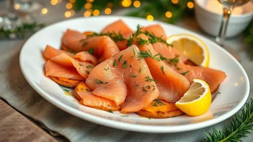 Carpaccio de Salmão com Batata Doce