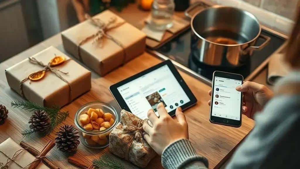 ceia e presentes: receitas digitais, embalagens e compras conscientes