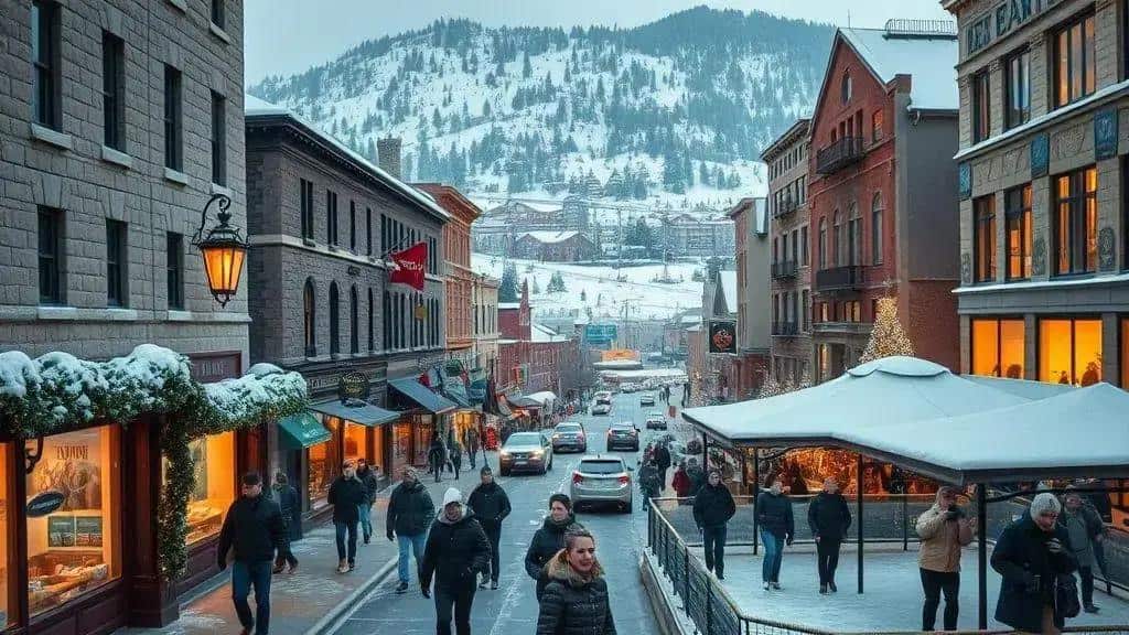 Cidades nos EUA e Canadá com atmosfera natalina e neve