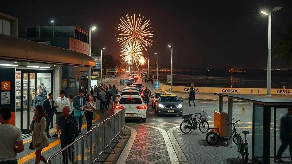 Como chegar e opções de transporte na virada
