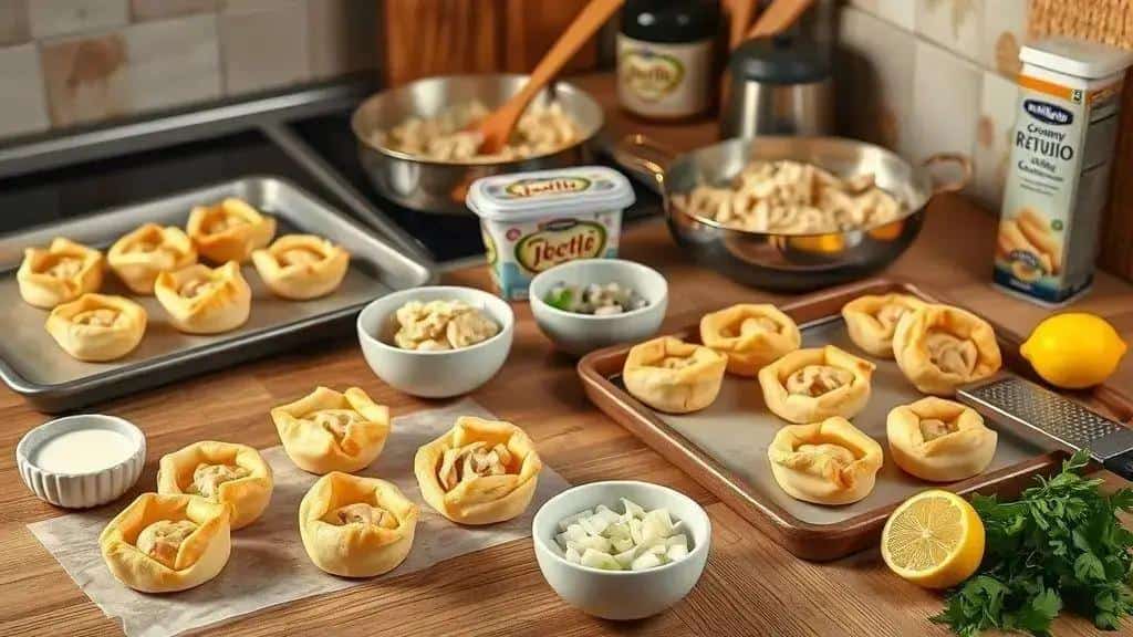 como preparar a receita 2: vol-au-vent de frango com requeijão