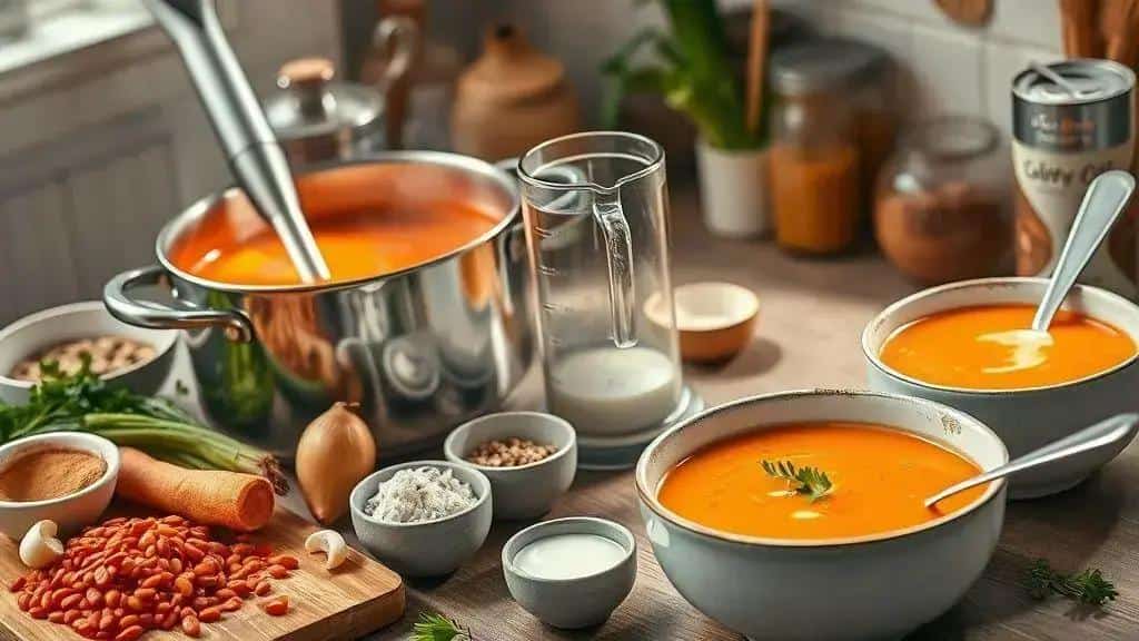 Como preparar a receita: Sopa cremosa de lentilha