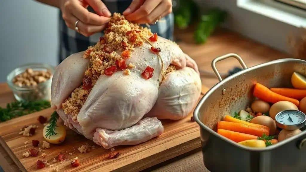 Como preparar frango recheado com farofa natalina Como preparar frango recheado com farofa natalina