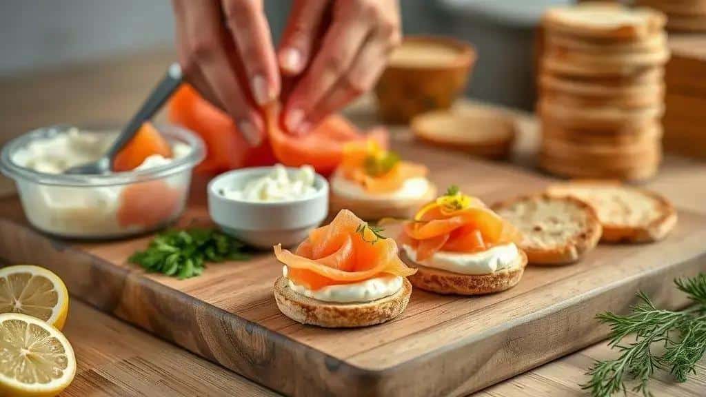 Como preparar o canapé de salmão defumado com cream cheese