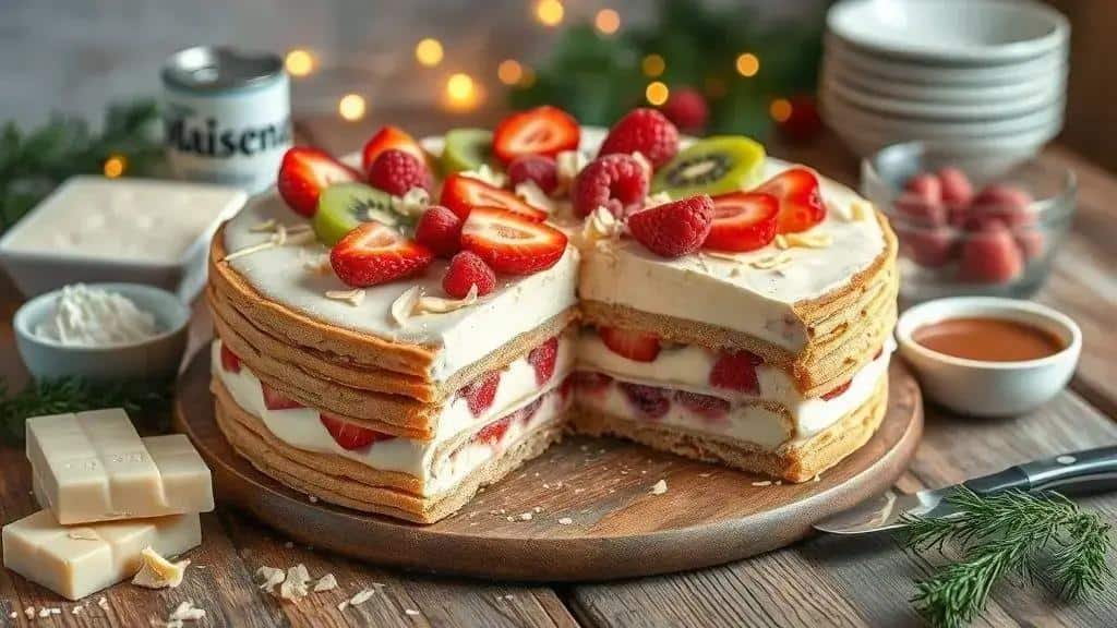 Como preparar o pavê de chocolate branco e frutas passo a passo