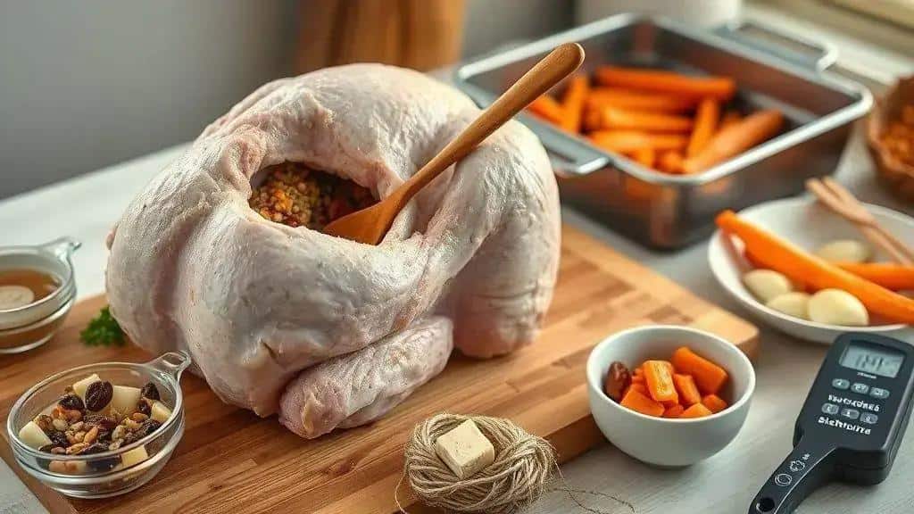 Como preparar receita 2 — chester recheado com farofa de frutas