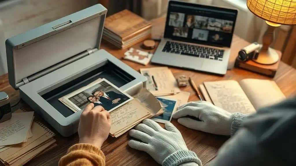 Como reunir fotos, cartas e recordações da família