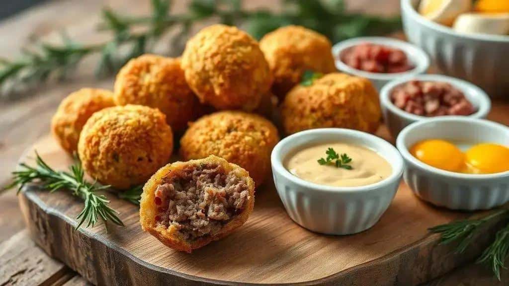 Croquete de carne com molho especial — ingredientes, preparo e variações