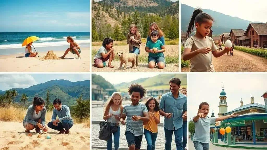 Destinos recomendados (praia, serra, fazenda, cidade histórica, parque temático)