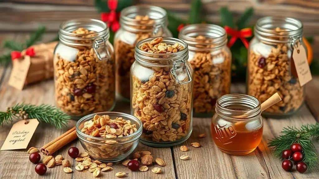 Granola natalina em potes — ingredientes, como preparar e variações