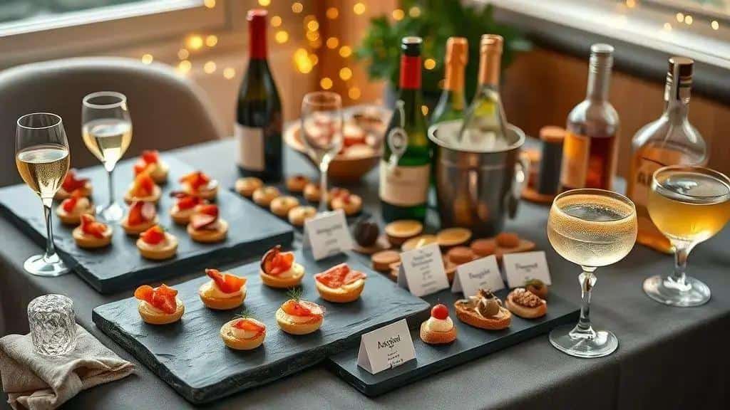 harmonização: bebidas e canapés para a ceia