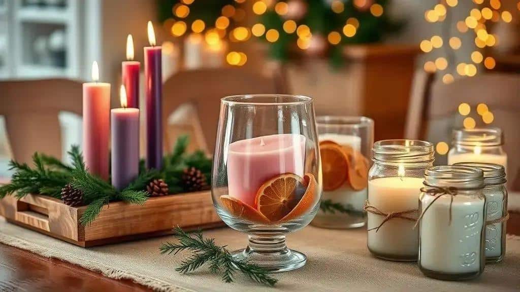 Ideias práticas de centros de mesa e arranjos com velas