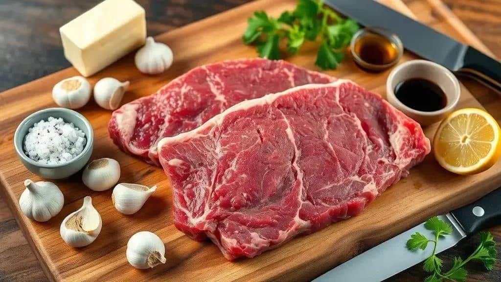 Ingredientes da fraldinha assada com manteiga e alho