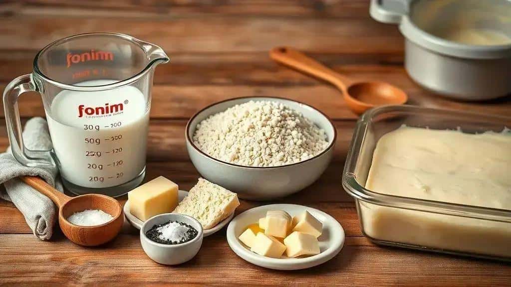 Ingredientes da receita dadinho de tapioca assado com queijo