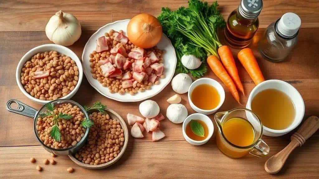 Ingredientes da receita Lentilha da Sorte Ingredientes da receita Lentilha da Sorte