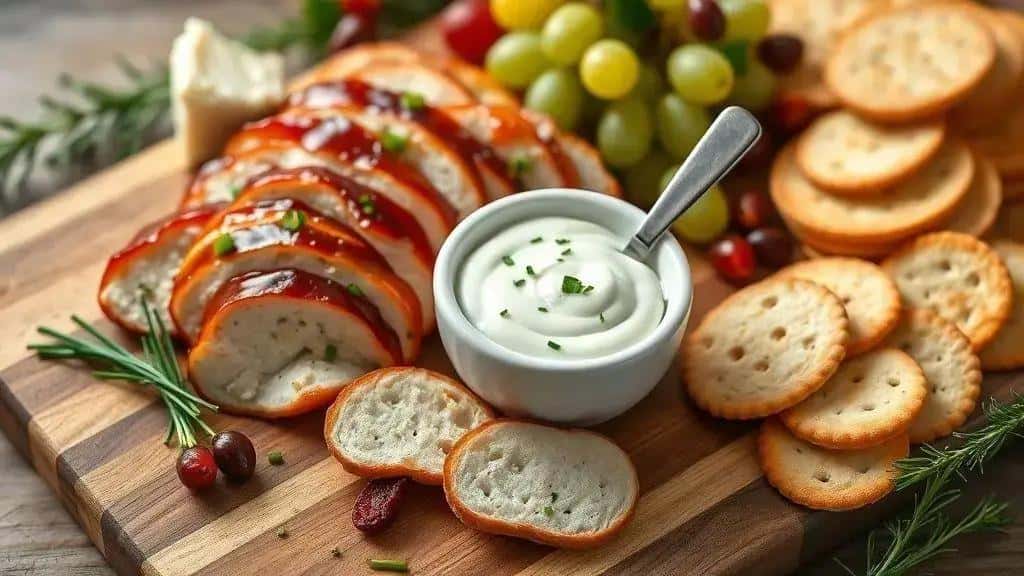 Ingredientes do aperitivo de Tender com creme de queijo