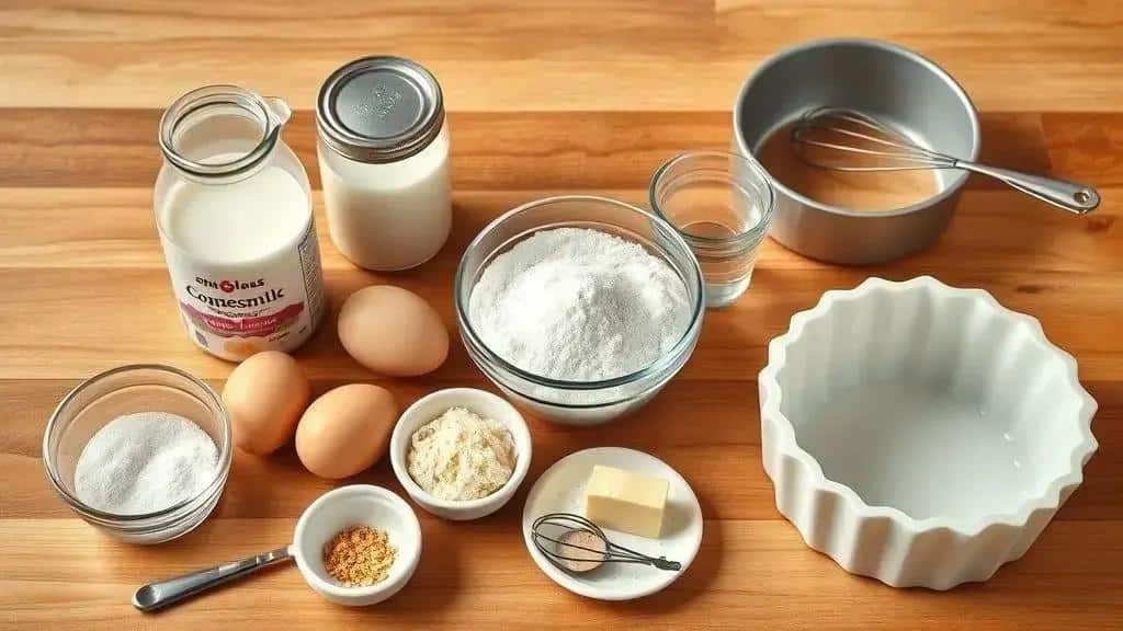 Ingredientes do pudim clássico de leite condensado