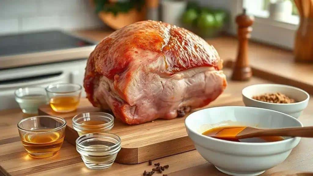 Ingredientes do tender glaciado com mel e mostarda