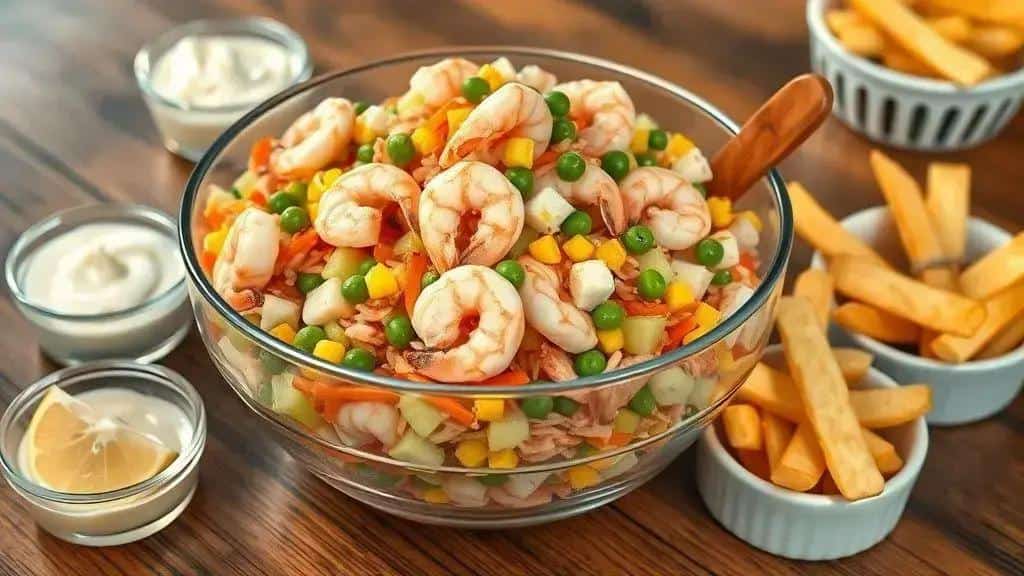 Ingredientes e preparo do salpicão de camarão (variações rápidas)