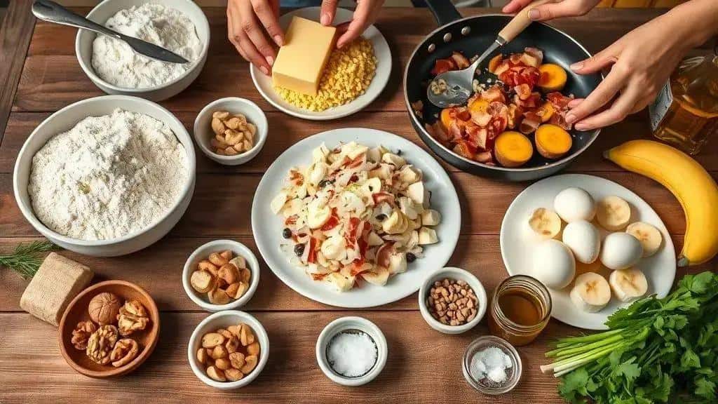 Ingredientes essenciais para farofas natalinas