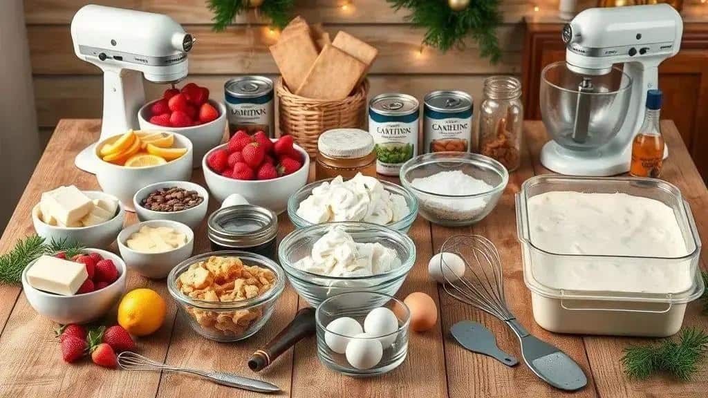 Lista de ingredientes e utensílios essenciais para as receitas