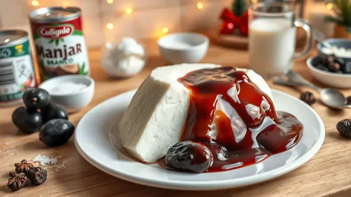 manjar branco gelado com calda de ameixa: ingredientes e preparo