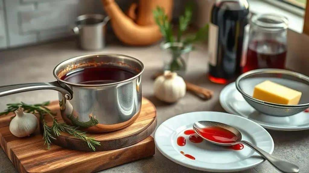 molho 1 — redução de vinho e ervas: ingredientes e modo de preparo