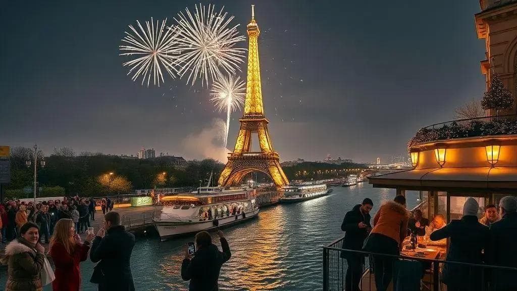 onde assistir aos fogos e shows na Torre Eiffel