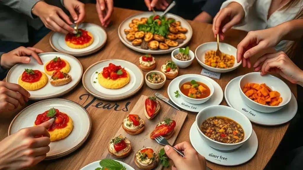 Opções vegetarianas e adaptações para restrições alimentares