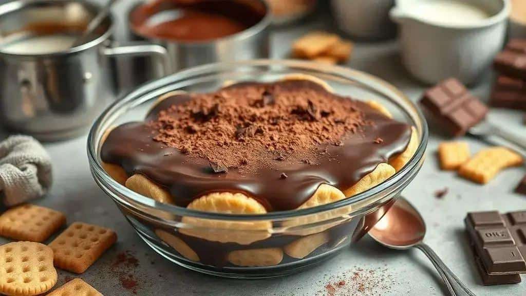 Pavê rápido de chocolate e biscoito — ingredientes, preparo e variações Pavê rápido de chocolate e biscoito — ingredientes, preparo e variações