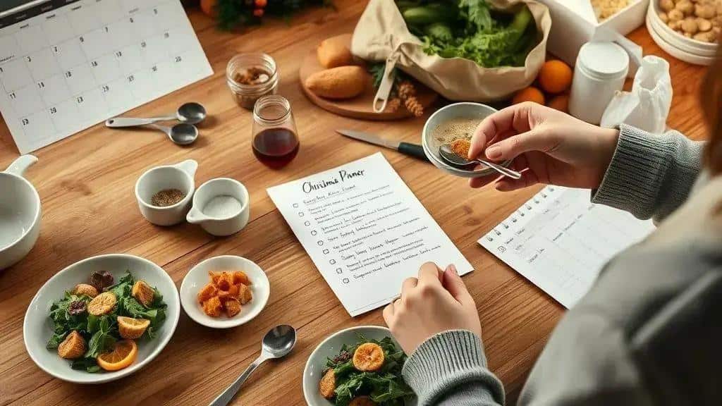 Planejamento da ceia: dividir receitas, compras e testes ao longo das semanas