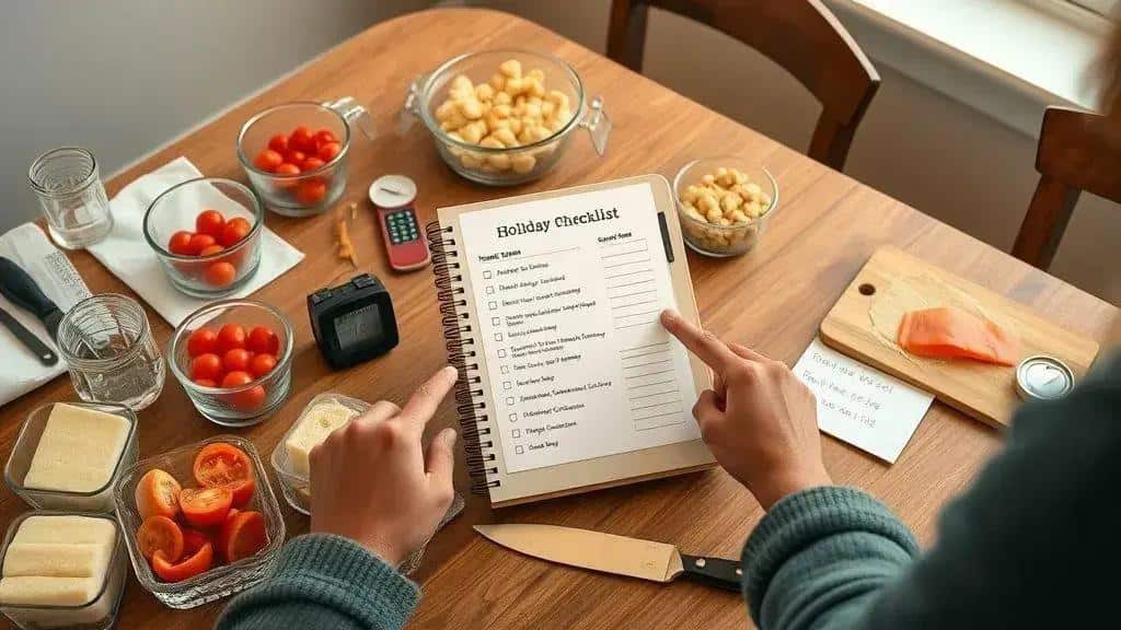 Planejamento rápido: quantidades, tempo e lista de compras