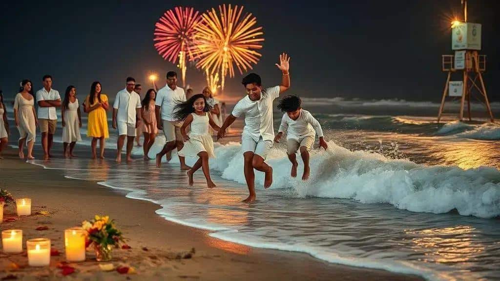 Rituais à beira-mar e pulos das sete ondas