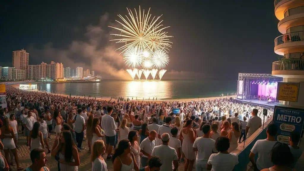 Roteiro da noite: shows, pontos de observação e acesso aos fogos