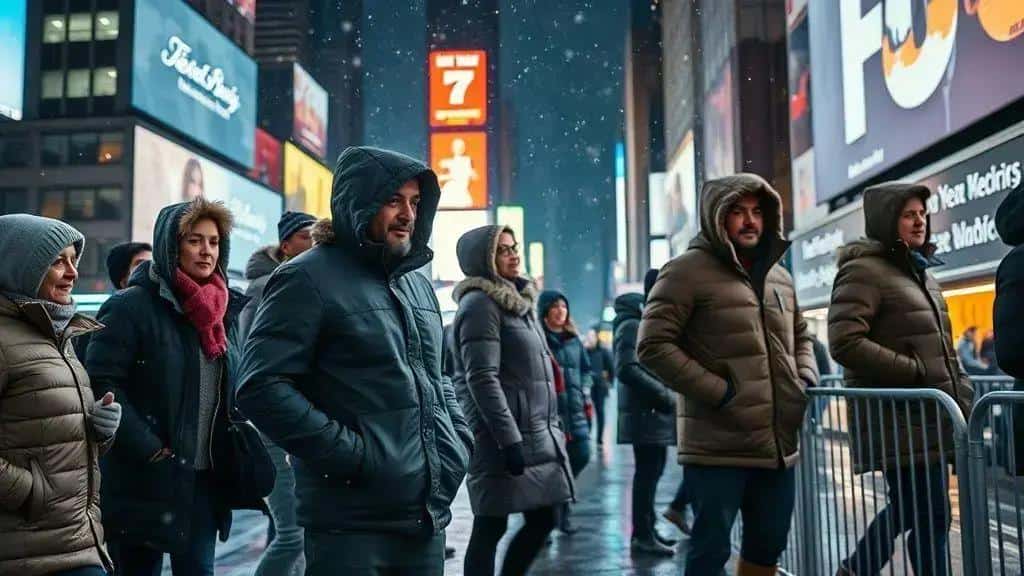 Roupas, clima e cuidados para o frio em 31 de dezembro